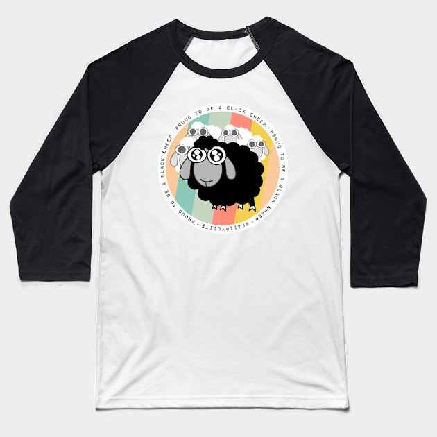 Black Sheep Baseball T-Shirt by faiiryliite